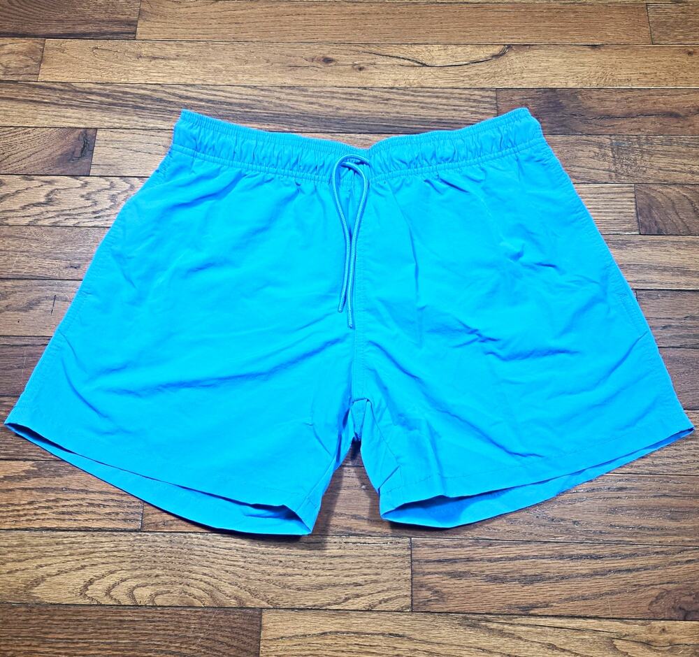 Goodfellow & Co Men's Swim Trunks S Blue 4" Inseam Mesh Lined Drawstring